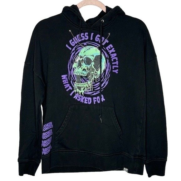 Broken Promises Jinxed Chain Skull Hoodie - Picture 4 of 16